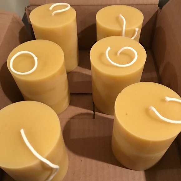 6 pack of 3x4 inch Beeswax Candles. High quality Beeswax 100% Pure - Picture 1 of 1